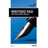 Silvine Writing Pad A5 Size Plain White Paper, 100 Sheets